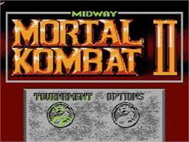 Title screen of Mortal Kombat 2 on the Nintendo NES.