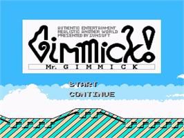 Title screen of Mr. Gimmick on the Nintendo NES.