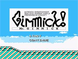 Title screen of Mr Gimmick on the Nintendo NES.