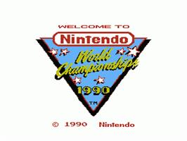 Title screen of Nintendo World Championships 1990 on the Nintendo NES.