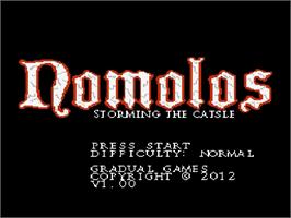 Title screen of Nomolos - Storming the CATsle on the Nintendo NES.