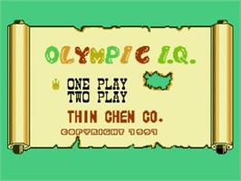 Title screen of Olympic I.q. on the Nintendo NES.
