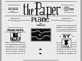 Title screen of Paper Plane in Subsoil, The on the Nintendo NES.