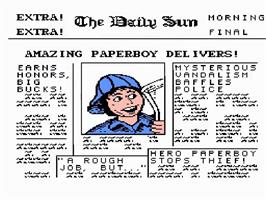 Title screen of Paperboy on the Nintendo NES.