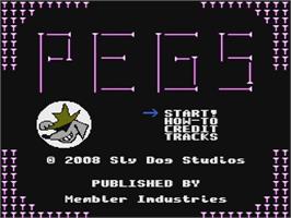 Title screen of Pegs on the Nintendo NES.