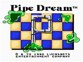 Title screen of Pipe Dream on the Nintendo NES.