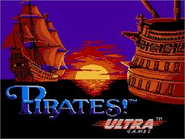 Title screen of Pirates! on the Nintendo NES.