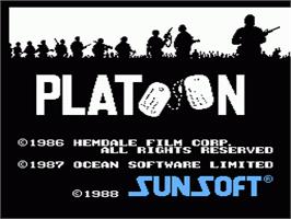 Title screen of Platoon on the Nintendo NES.