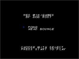 Title screen of Pong And Head Bounce on the Nintendo NES.