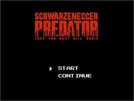 Title screen of Predator on the Nintendo NES.