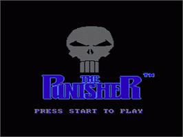 Title screen of Punisher, The on the Nintendo NES.