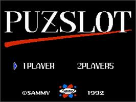 Title screen of Puzslot on the Nintendo NES.