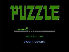 Title screen of Puzzle on the Nintendo NES.