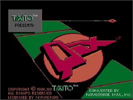Title screen of Qix on the Nintendo NES.