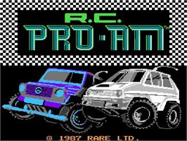 Title screen of R.C. Pro-Am on the Nintendo NES.