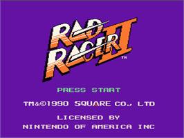 Title screen of Race Chase II on the Nintendo NES.
