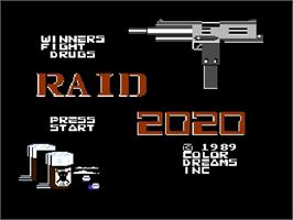 Title screen of Raid 2020 on the Nintendo NES.