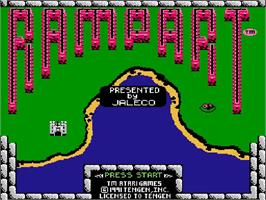 Title screen of Rampart on the Nintendo NES.