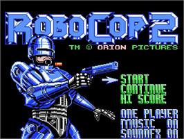 Title screen of Robocop 2 on the Nintendo NES.