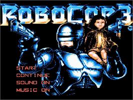Title screen of Robocop 3 on the Nintendo NES.