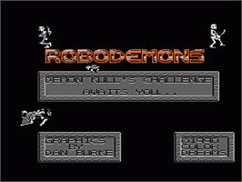 Title screen of Robodemons on the Nintendo NES.