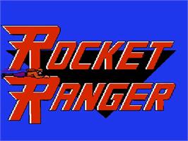 Title screen of Rocket Ranger on the Nintendo NES.