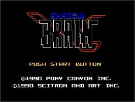 Title screen of Shadow Brain on the Nintendo NES.