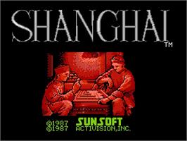 Title screen of Shanghai on the Nintendo NES.