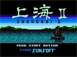 Title screen of Shanghai 2 on the Nintendo NES.