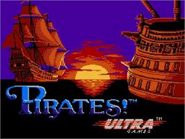Title screen of Sid Meier's Pirates on the Nintendo NES.