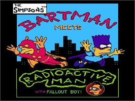 Title screen of Simpsons: Bartman Meets Radioactive Man on the Nintendo NES.