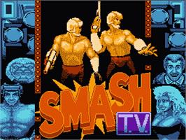 Title screen of Smash T.V. on the Nintendo NES.