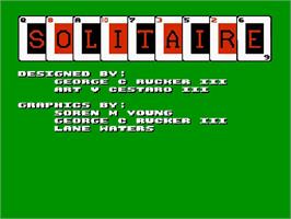 Title screen of Solitaire on the Nintendo NES.