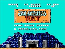 Title screen of Solomon's Key on the Nintendo NES.