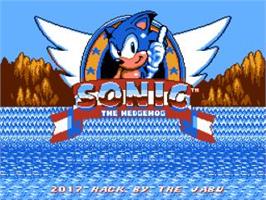 Title screen of Sonic The Hedgehog on the Nintendo NES.