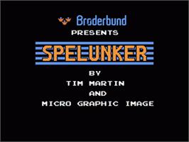 Title screen of Spelunker on the Nintendo NES.