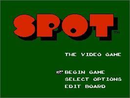 Title screen of Spot - The Video Game on the Nintendo NES.