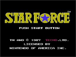 Title screen of Star Force on the Nintendo NES.