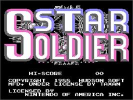 Title screen of Star Soldier on the Nintendo NES.
