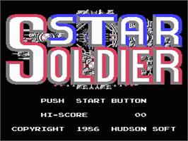 Title screen of Star Soldier on the Nintendo NES.