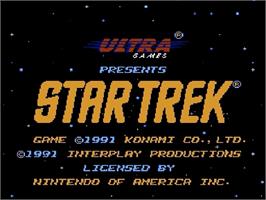 Title screen of Star Trek - 25th Anniversary on the Nintendo NES.