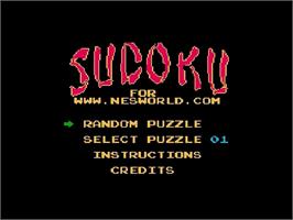Title screen of Sudoku on the Nintendo NES.