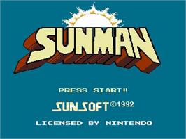 Title screen of Sunman on the Nintendo NES.