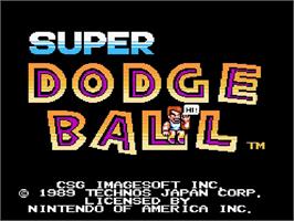 Title screen of Super Dodge Ball on the Nintendo NES.