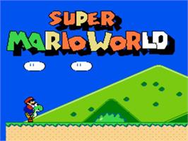 Title screen of Super Mario World on the Nintendo NES.