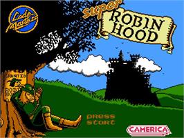 Title screen of Super Robin Hood on the Nintendo NES.