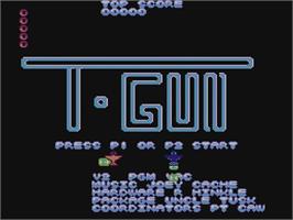 Title screen of T-Gun on the Nintendo NES.