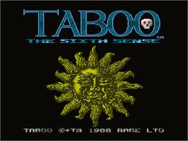Title screen of Taboo: The Sixth Sense on the Nintendo NES.