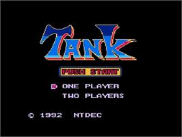 Title screen of Tanque on the Nintendo NES.