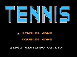 Title screen of Tennis on the Nintendo NES.